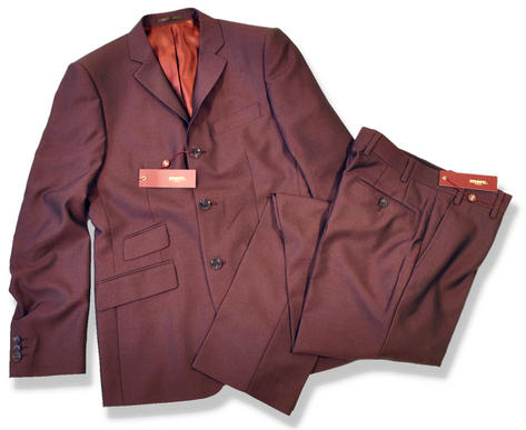 New Merc Mod 2 Two Tone Tonic Suit Burgundy Wine  Preview